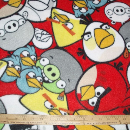 Fleece Licensed ANGRY BIRDS Packed Angry Birds Characters on red